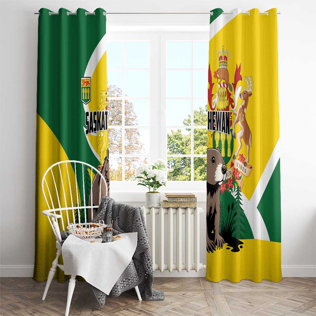Canada Saskatchewan Province Window Curtain Multis e Gentibus Vires