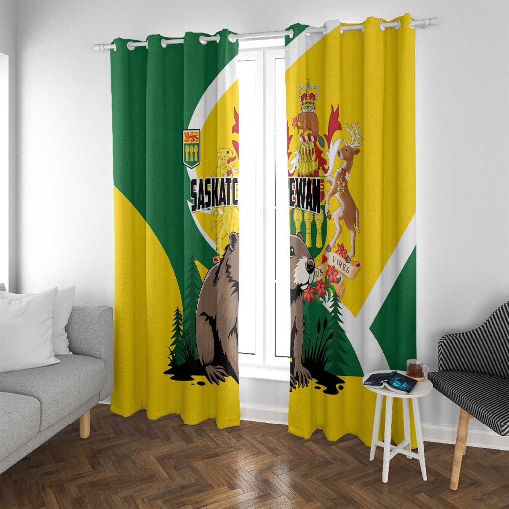 Canada Saskatchewan Province Window Curtain Multis e Gentibus Vires