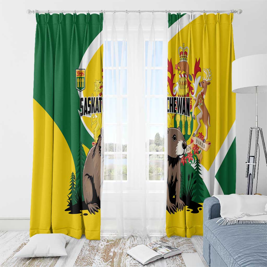 Canada Saskatchewan Province Window Curtain Multis e Gentibus Vires