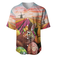 Netherlands Easter 2024 Baseball Jersey Bunny With Tulips Flowers Field - Wonder Print Shop