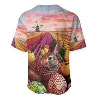 Netherlands Easter 2024 Baseball Jersey Bunny With Tulips Flowers Field - Wonder Print Shop