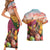 Netherlands Easter 2024 Couples Matching Short Sleeve Bodycon Dress and Hawaiian Shirt Bunny With Tulips Flowers Field