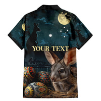 Australia Easter 2024 Family Matching Mermaid Dress and Hawaiian Shirt Bunny With Aboriginal Eggs At Starry Night - Wonder Print Shop