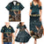 Australia Easter 2024 Family Matching Summer Maxi Dress and Hawaiian Shirt Bunny With Aboriginal Eggs At Starry Night - Wonder Print Shop
