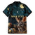 Australia Easter 2024 Family Matching Summer Maxi Dress and Hawaiian Shirt Bunny With Aboriginal Eggs At Starry Night - Wonder Print Shop