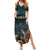 Australia Easter 2024 Family Matching Summer Maxi Dress and Hawaiian Shirt Bunny With Aboriginal Eggs At Starry Night - Wonder Print Shop