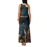 Australia Easter 2024 Family Matching Tank Maxi Dress and Hawaiian Shirt Bunny With Aboriginal Eggs At Starry Night - Wonder Print Shop