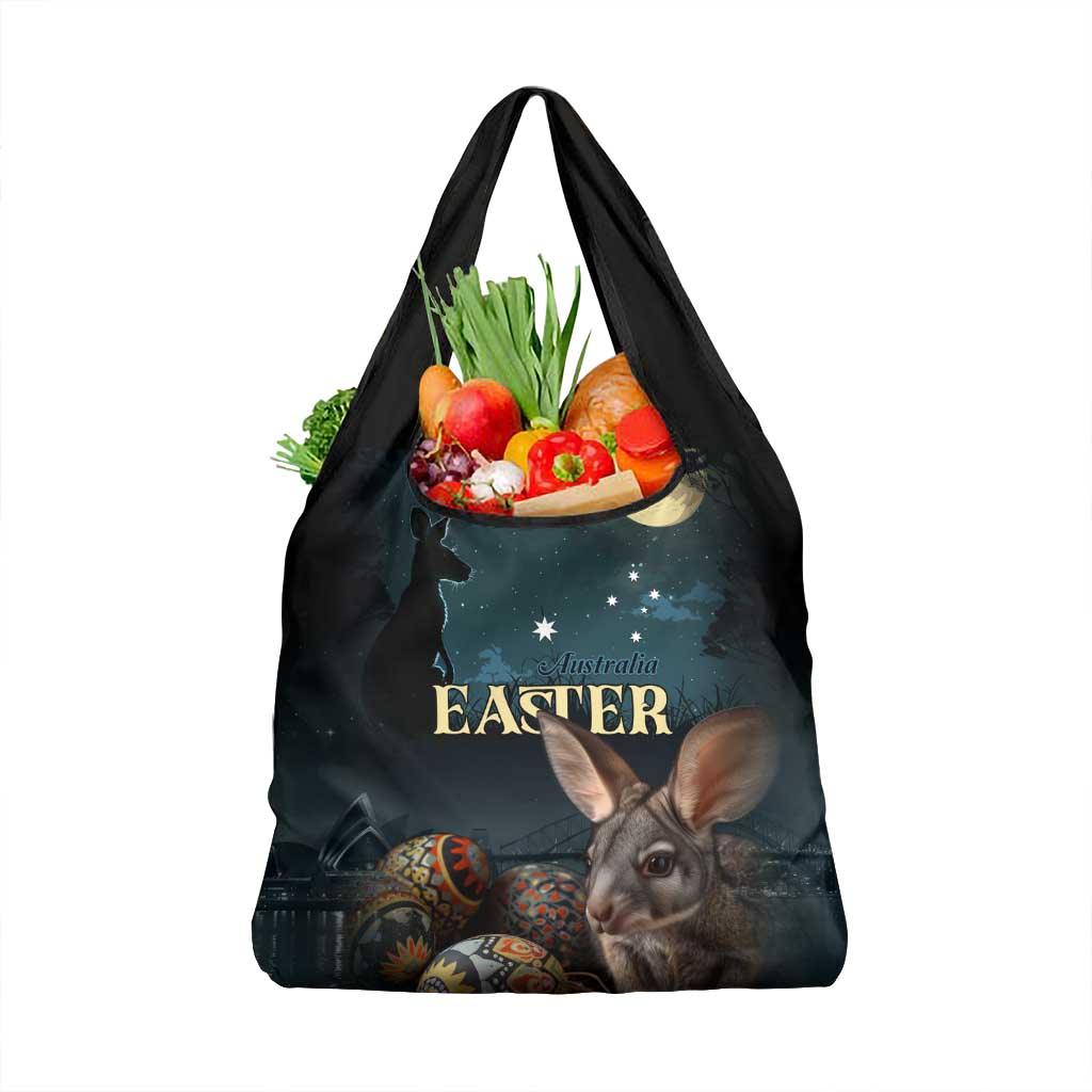 Australia Easter 2024 Grocery Bag Bunny With Aboriginal Eggs At Starry Night