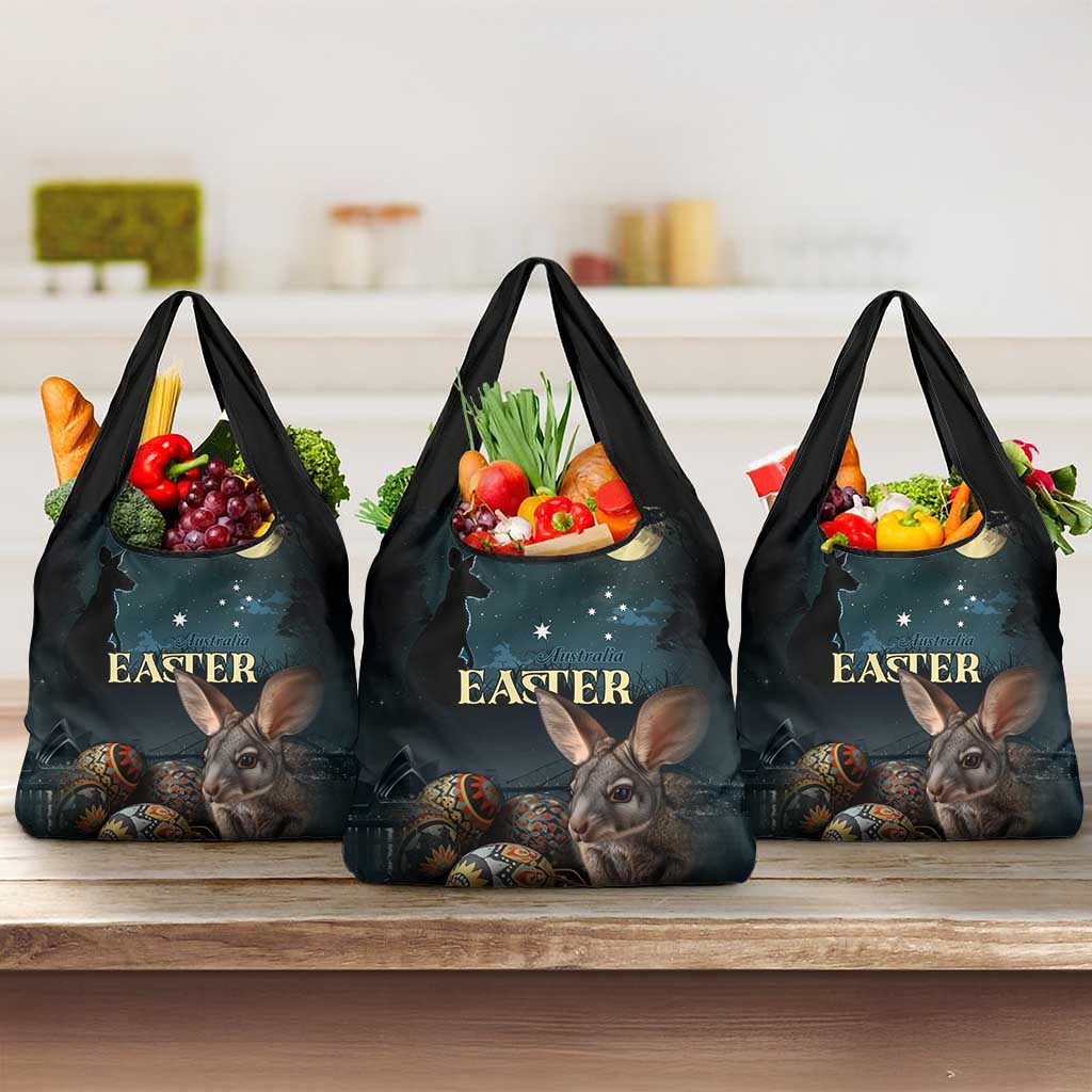 Australia Easter 2024 Grocery Bag Bunny With Aboriginal Eggs At Starry Night