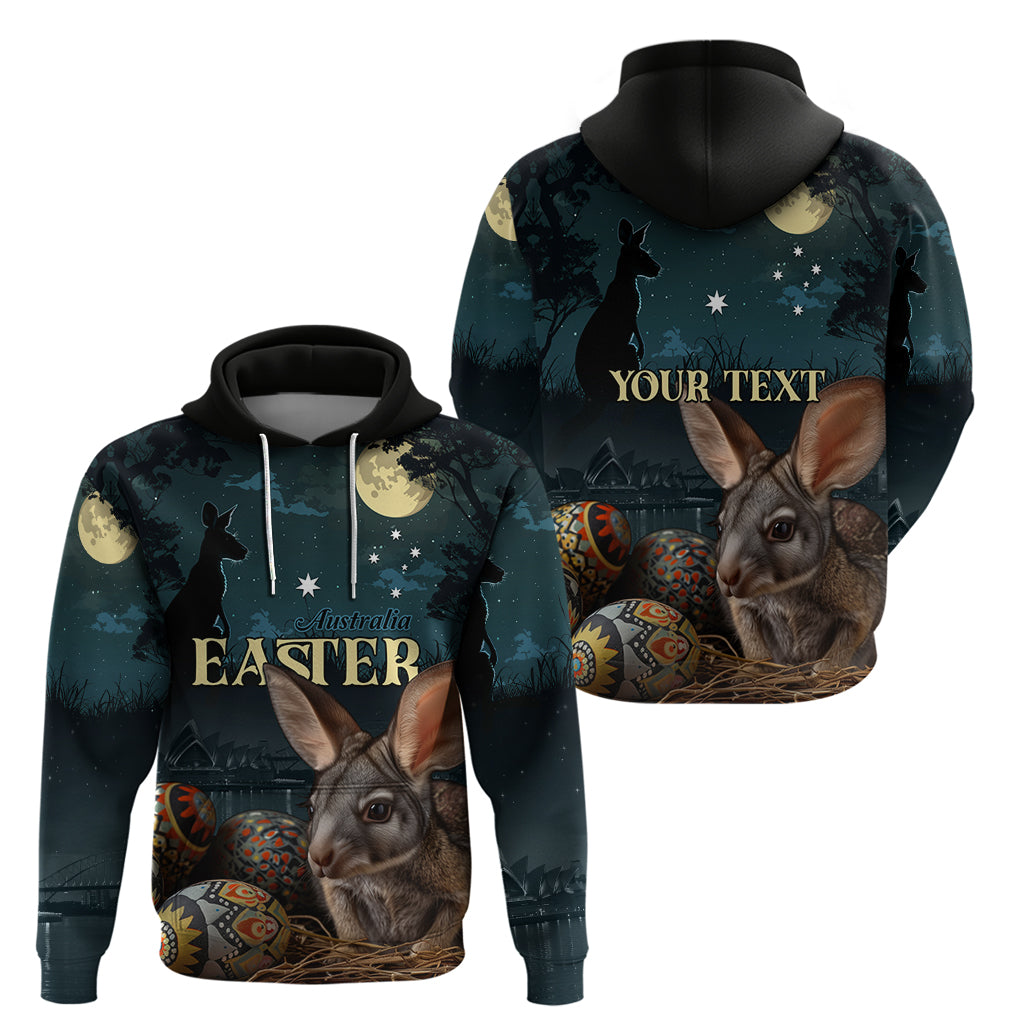 Australia Easter 2024 Hoodie Bunny With Aboriginal Eggs At Starry Night - Wonder Print Shop