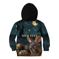 Australia Easter 2024 Kid Hoodie Bunny With Aboriginal Eggs At Starry Night - Wonder Print Shop