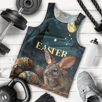 Australia Easter 2024 Men Tank Top Bunny With Aboriginal Eggs At Starry Night - Wonder Print Shop