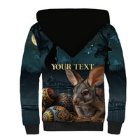Australia Easter 2024 Sherpa Hoodie Bunny With Aboriginal Eggs At Starry Night - Wonder Print Shop