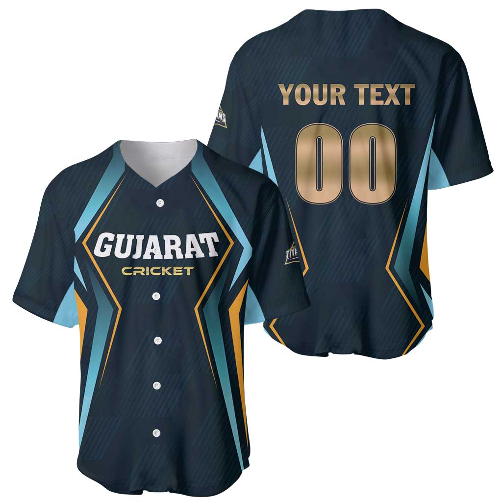 Custom Gujarat 2025 Cricket Titans Baseball Jersey Aava De Race With The Titans