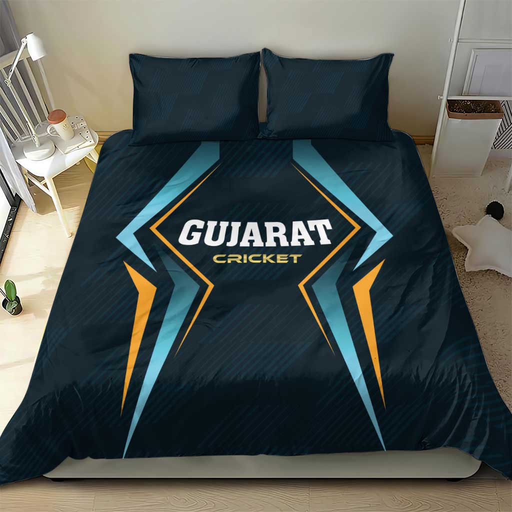 Gujarat 2025 Cricket Titans Bedding Set Aava De Race With The Titans