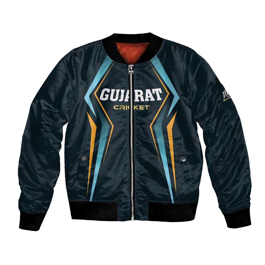 Custom Gujarat 2025 Cricket Titans Bomber Jacket Aava De Race With The Titans