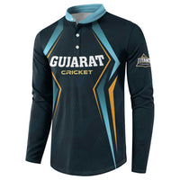 Custom Gujarat 2025 Cricket Titans Button Sweatshirt Aava De Race With The Titans