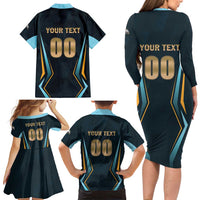 Custom Gujarat 2025 Cricket Titans Family Matching Long Sleeve Bodycon Dress and Hawaiian Shirt Aava De Race With The Titans