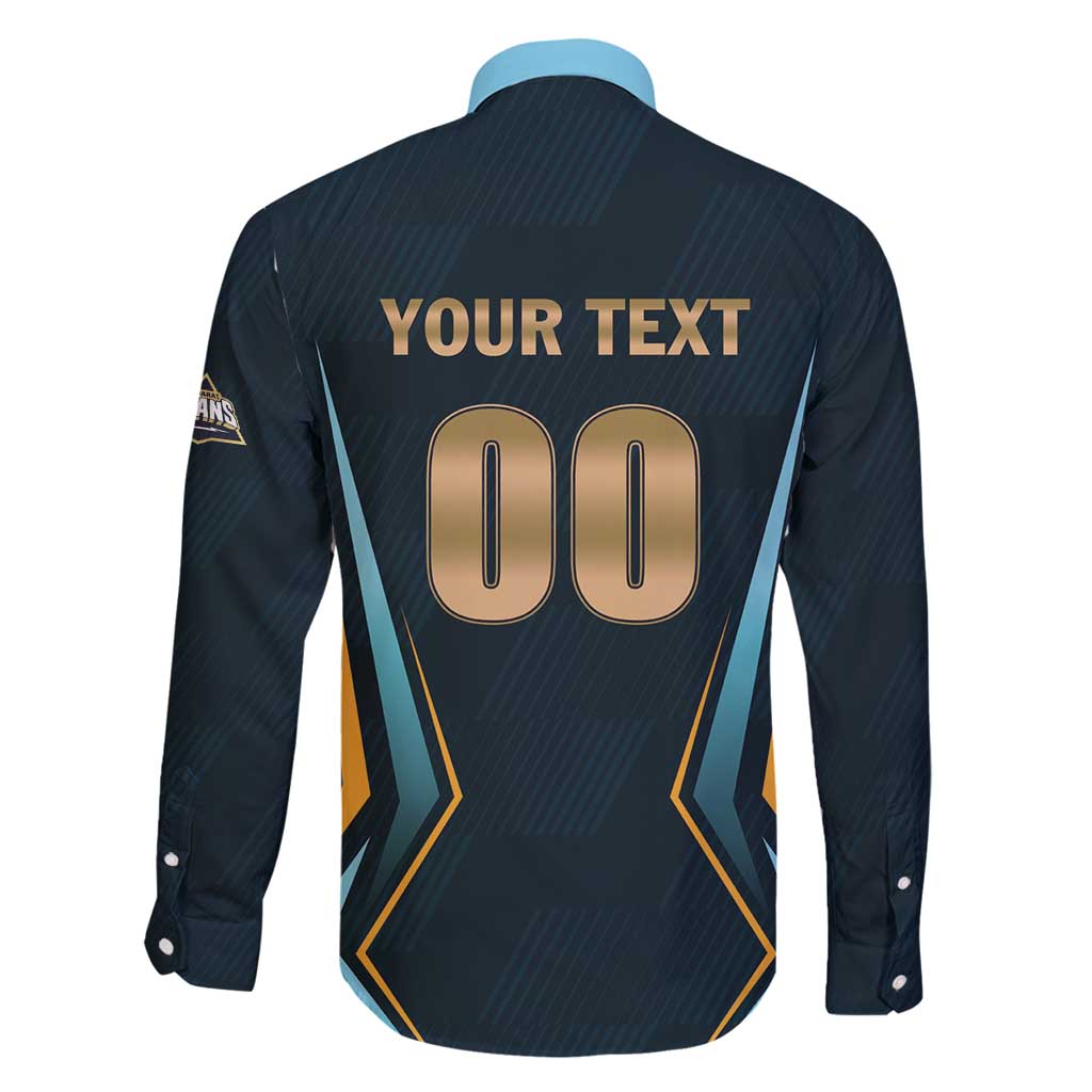 Custom Gujarat 2025 Cricket Titans Family Matching Long Sleeve Bodycon Dress and Hawaiian Shirt Aava De Race With The Titans