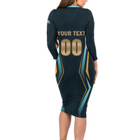 Custom Gujarat 2025 Cricket Titans Family Matching Long Sleeve Bodycon Dress and Hawaiian Shirt Aava De Race With The Titans