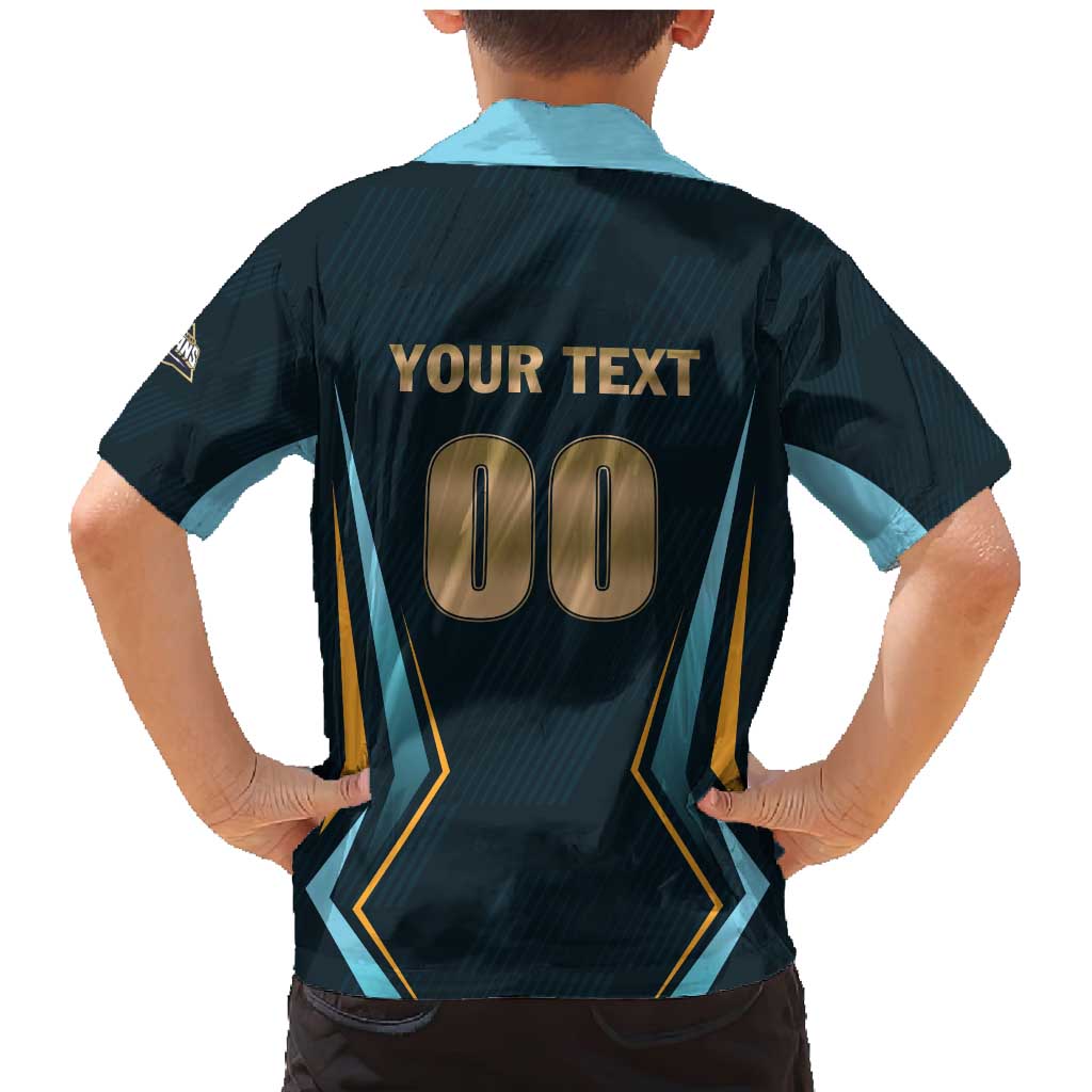 Custom Gujarat 2025 Cricket Titans Family Matching Mermaid Dress and Hawaiian Shirt Aava De Race With The Titans