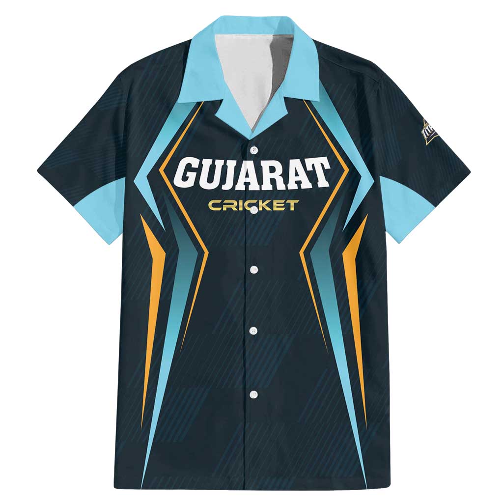 Custom Gujarat 2025 Cricket Titans Family Matching Mermaid Dress and Hawaiian Shirt Aava De Race With The Titans