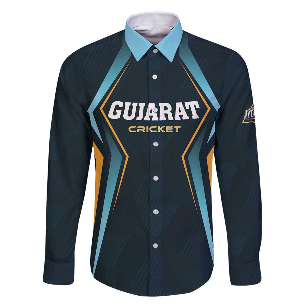 Custom Gujarat 2025 Cricket Titans Family Matching Mermaid Dress and Hawaiian Shirt Aava De Race With The Titans