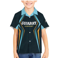 Custom Gujarat 2025 Cricket Titans Family Matching Mermaid Dress and Hawaiian Shirt Aava De Race With The Titans