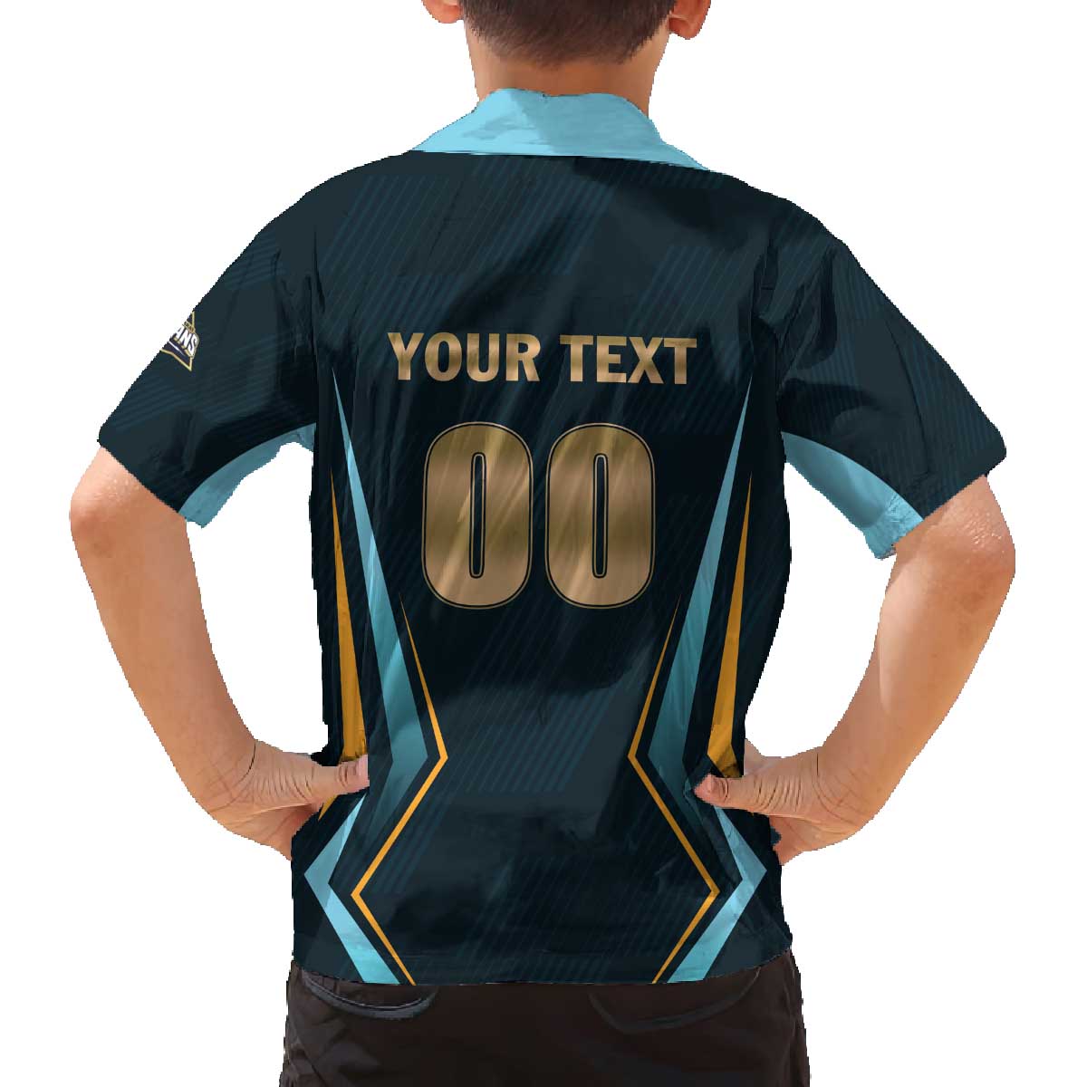 Custom Gujarat 2025 Cricket Titans Family Matching Off The Shoulder Long Sleeve Dress and Hawaiian Shirt Aava De Race With The Titans