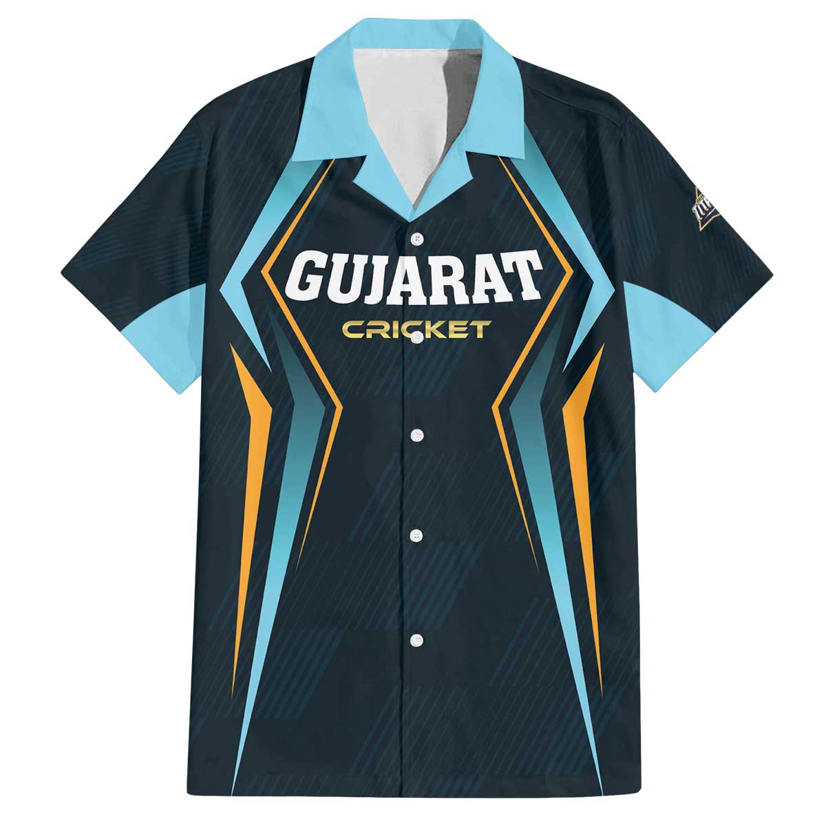 Custom Gujarat 2025 Cricket Titans Family Matching Off The Shoulder Long Sleeve Dress and Hawaiian Shirt Aava De Race With The Titans