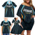 Custom Gujarat 2025 Cricket Titans Family Matching Off Shoulder Short Dress and Hawaiian Shirt Aava De Race With The Titans
