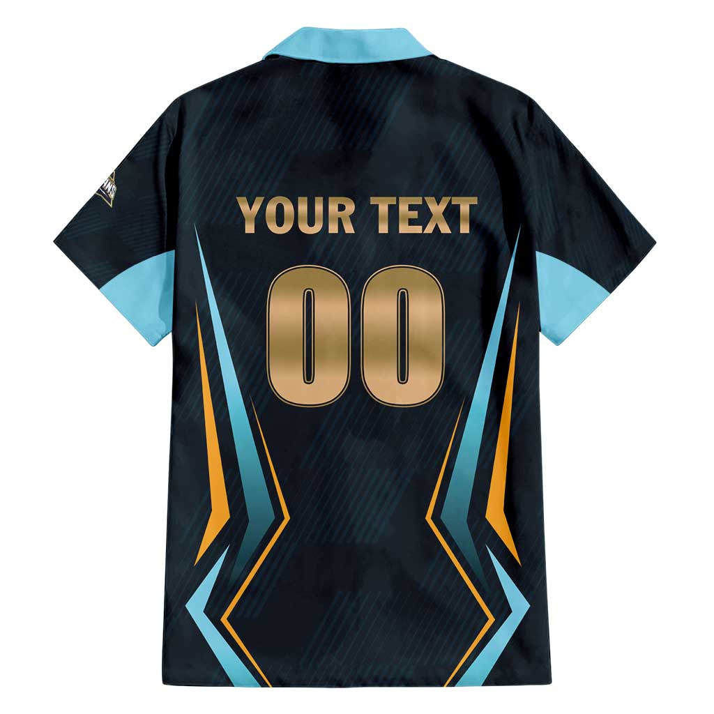 Custom Gujarat 2025 Cricket Titans Family Matching Short Sleeve Bodycon Dress and Hawaiian Shirt Aava De Race With The Titans