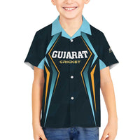 Custom Gujarat 2025 Cricket Titans Family Matching Tank Maxi Dress and Hawaiian Shirt Aava De Race With The Titans