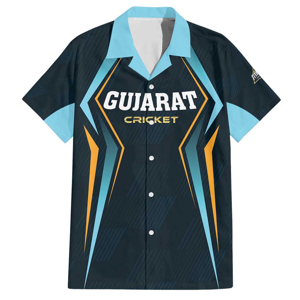 Custom Gujarat 2025 Cricket Titans Hawaiian Shirt Aava De Race With The Titans