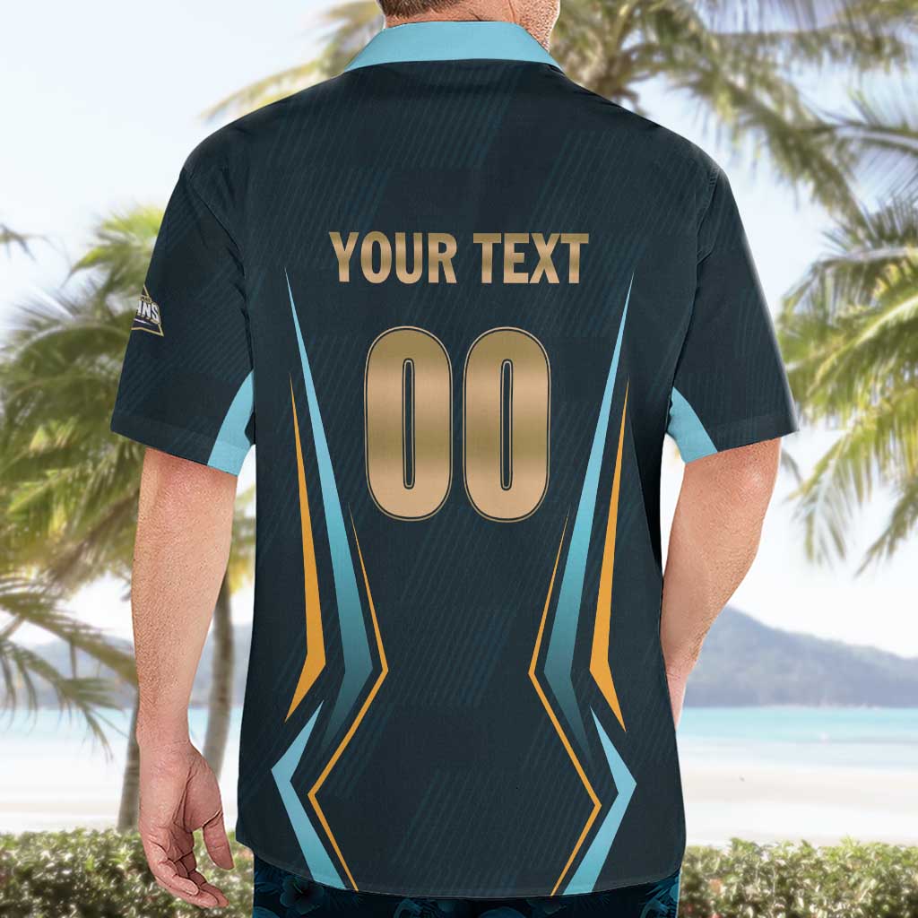 Custom Gujarat 2025 Cricket Titans Hawaiian Shirt Aava De Race With The Titans