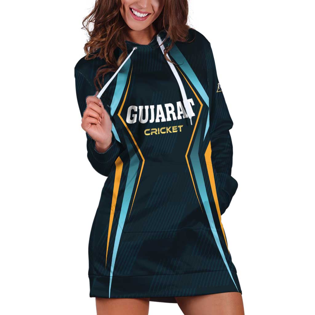 Custom Gujarat 2025 Cricket Titans Hoodie Dress Aava De Race With The Titans