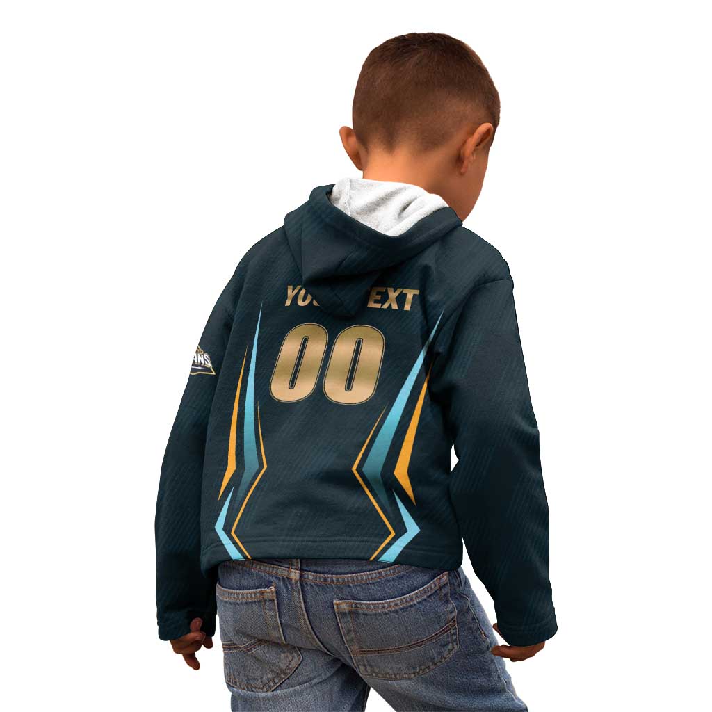 Custom Gujarat 2025 Cricket Titans Kid Hoodie Aava De Race With The Titans