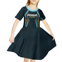 Custom Gujarat 2025 Cricket Titans Kid Short Sleeve Dress Aava De Race With The Titans