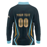 Custom Gujarat 2025 Cricket Titans Long Sleeve Polo Shirt Aava De Race With The Titans