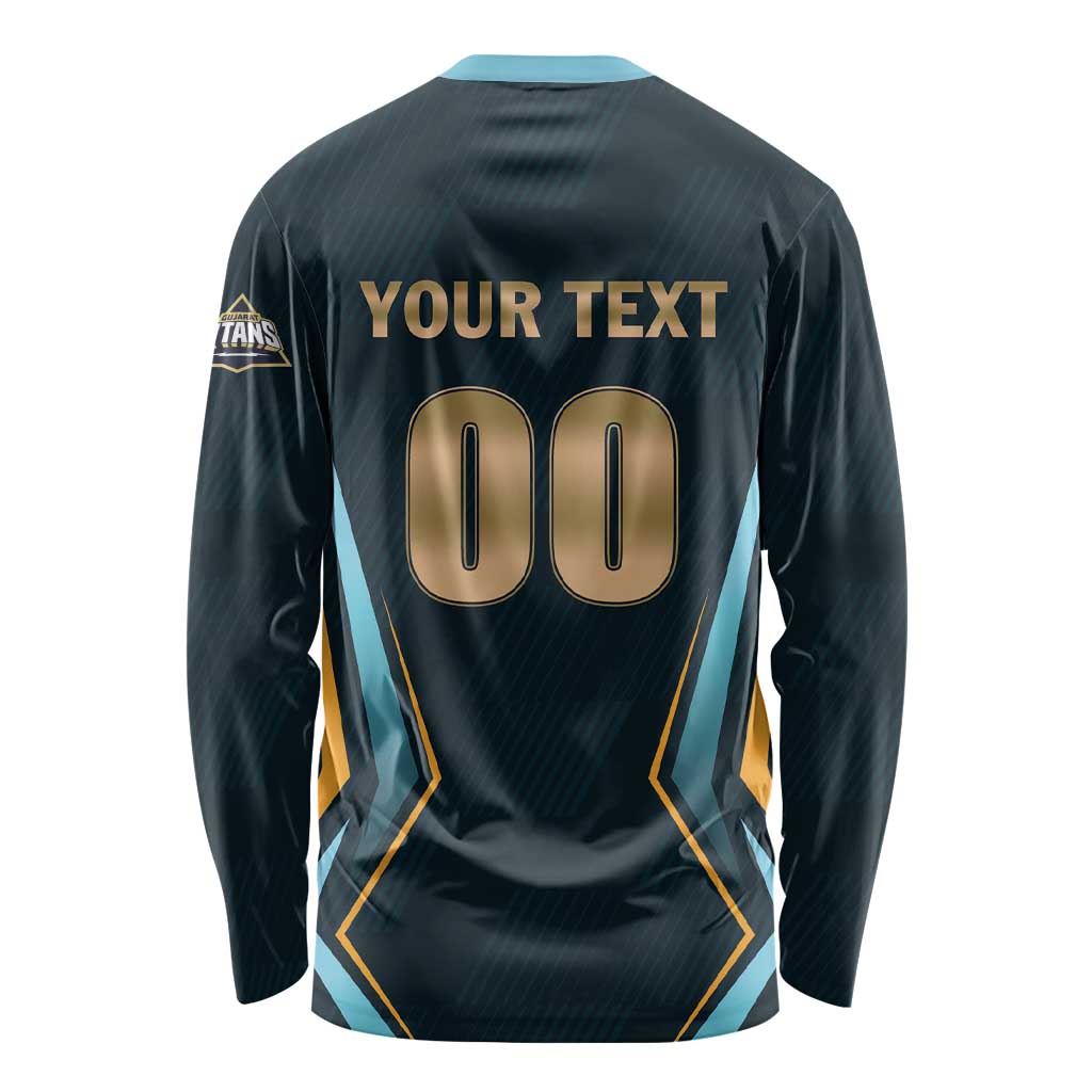 Custom Gujarat 2025 Cricket Titans Long Sleeve Shirt Aava De Race With The Titans