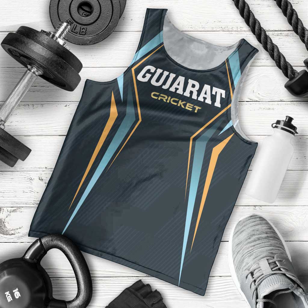 Custom Gujarat 2025 Cricket Titans Men Tank Top Aava De Race With The Titans