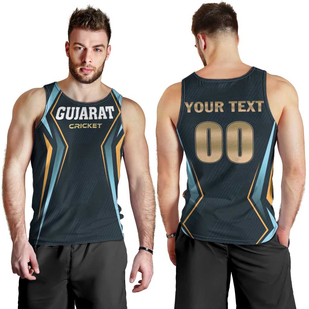 Custom Gujarat 2025 Cricket Titans Men Tank Top Aava De Race With The Titans
