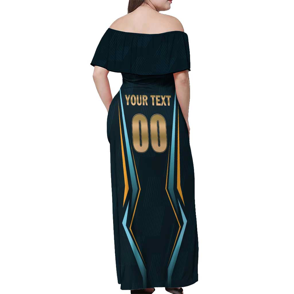 Custom Gujarat 2025 Cricket Titans Off Shoulder Maxi Dress Aava De Race With The Titans