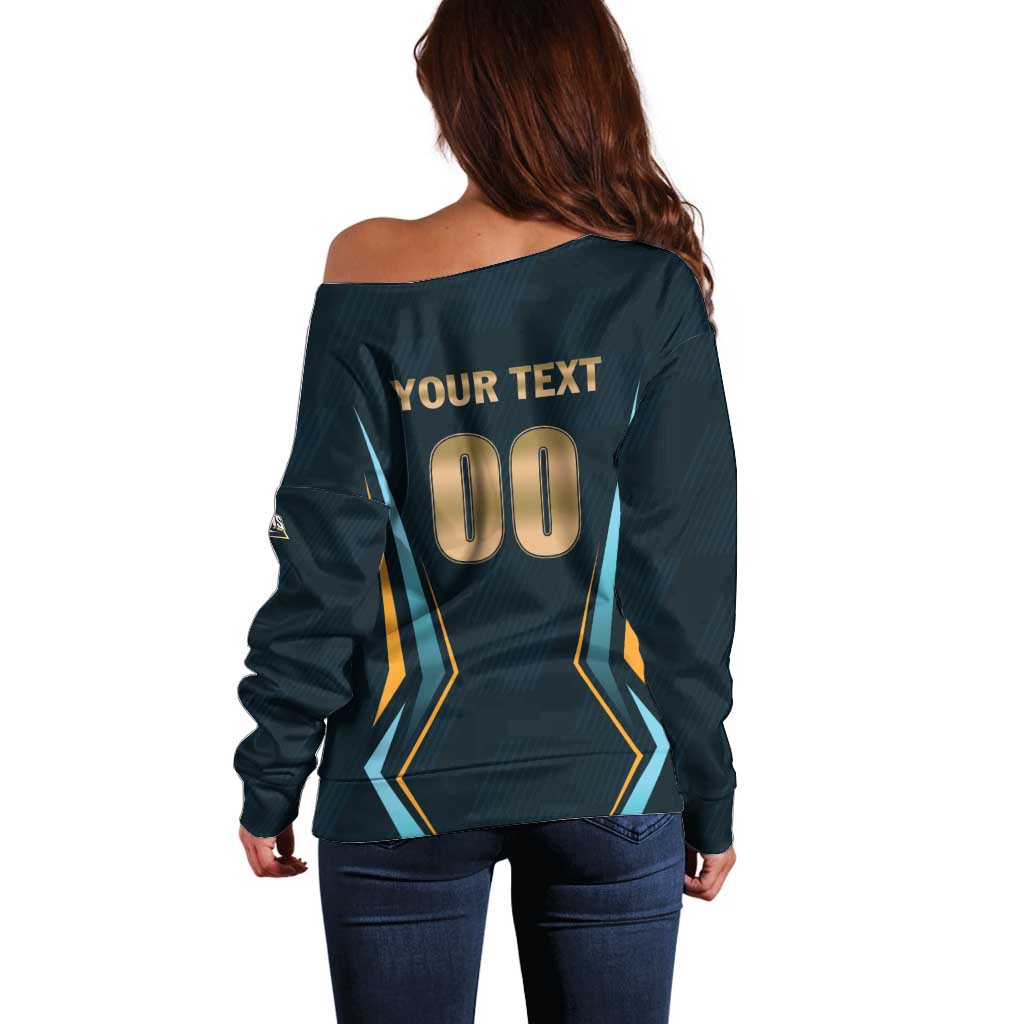 Custom Gujarat 2025 Cricket Titans Off Shoulder Sweater Aava De Race With The Titans
