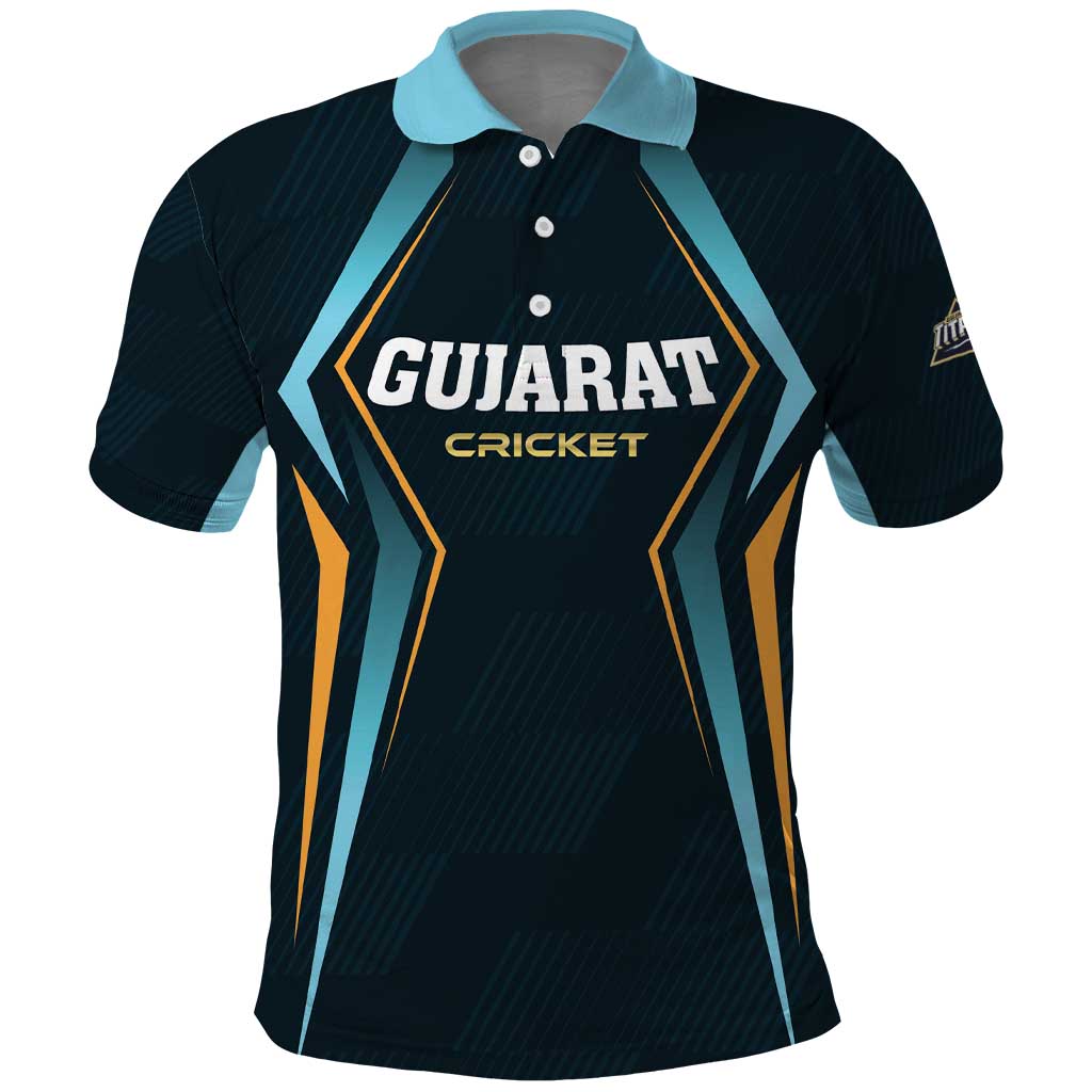 Custom Gujarat 2025 Cricket Titans Polo Shirt Aava De Race With The Titans