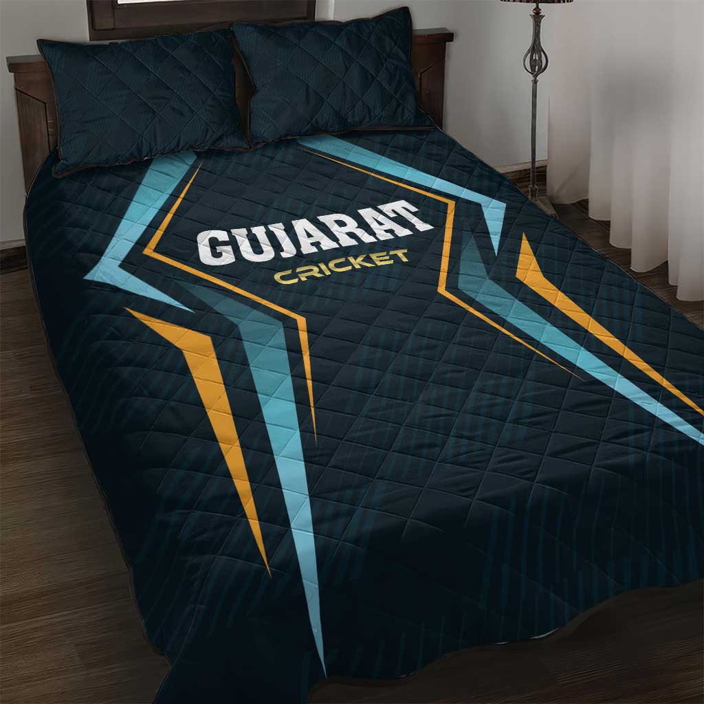 Gujarat 2025 Cricket Titans Quilt Bed Set Aava De Race With The Titans