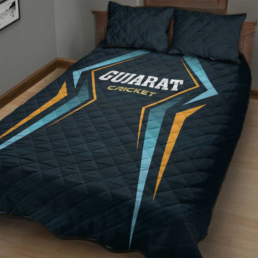 Gujarat 2025 Cricket Titans Quilt Bed Set Aava De Race With The Titans