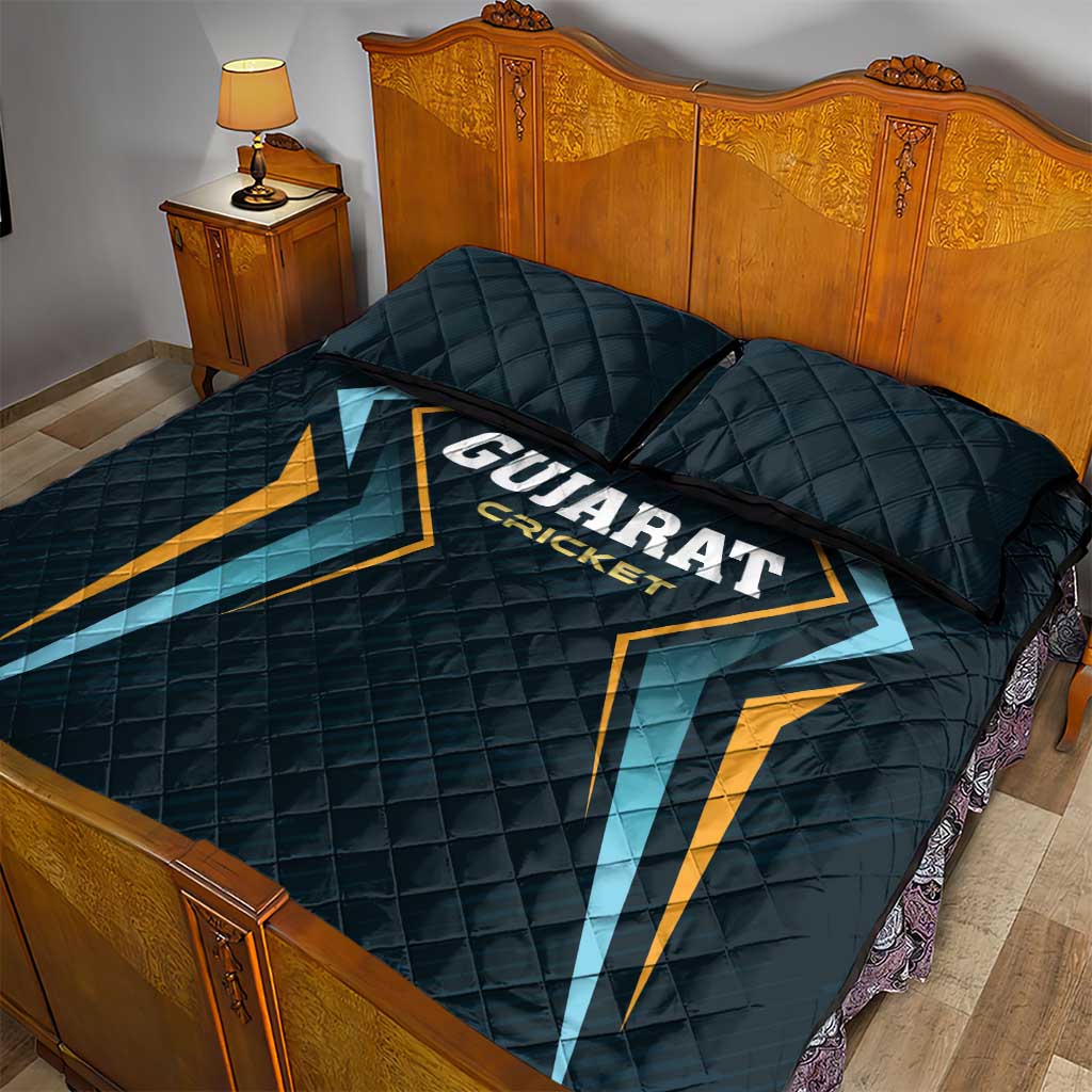Gujarat 2025 Cricket Titans Quilt Bed Set Aava De Race With The Titans