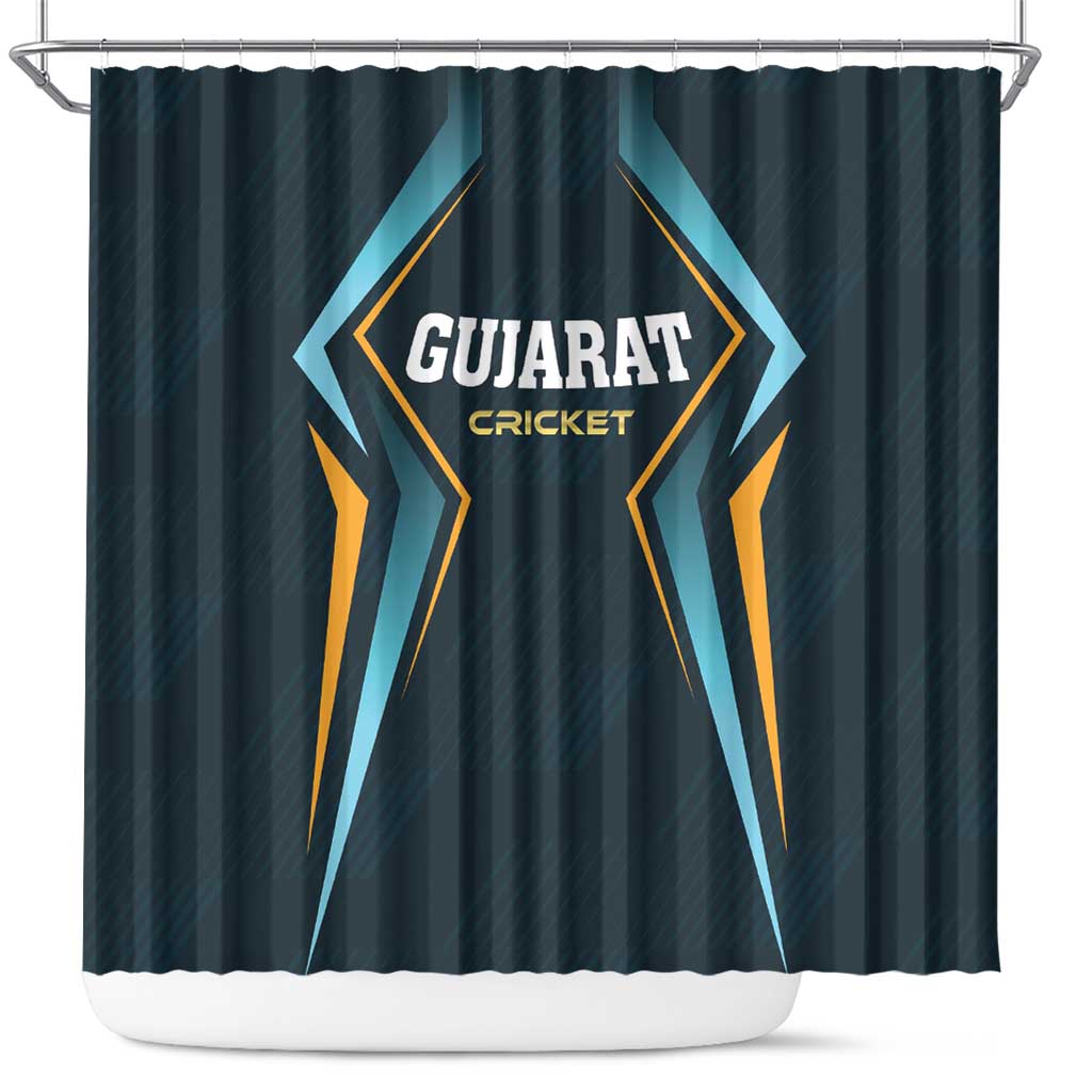 Gujarat 2025 Cricket Titans Shower Curtain Aava De Race With The Titans