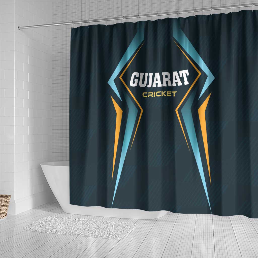 Gujarat 2025 Cricket Titans Shower Curtain Aava De Race With The Titans